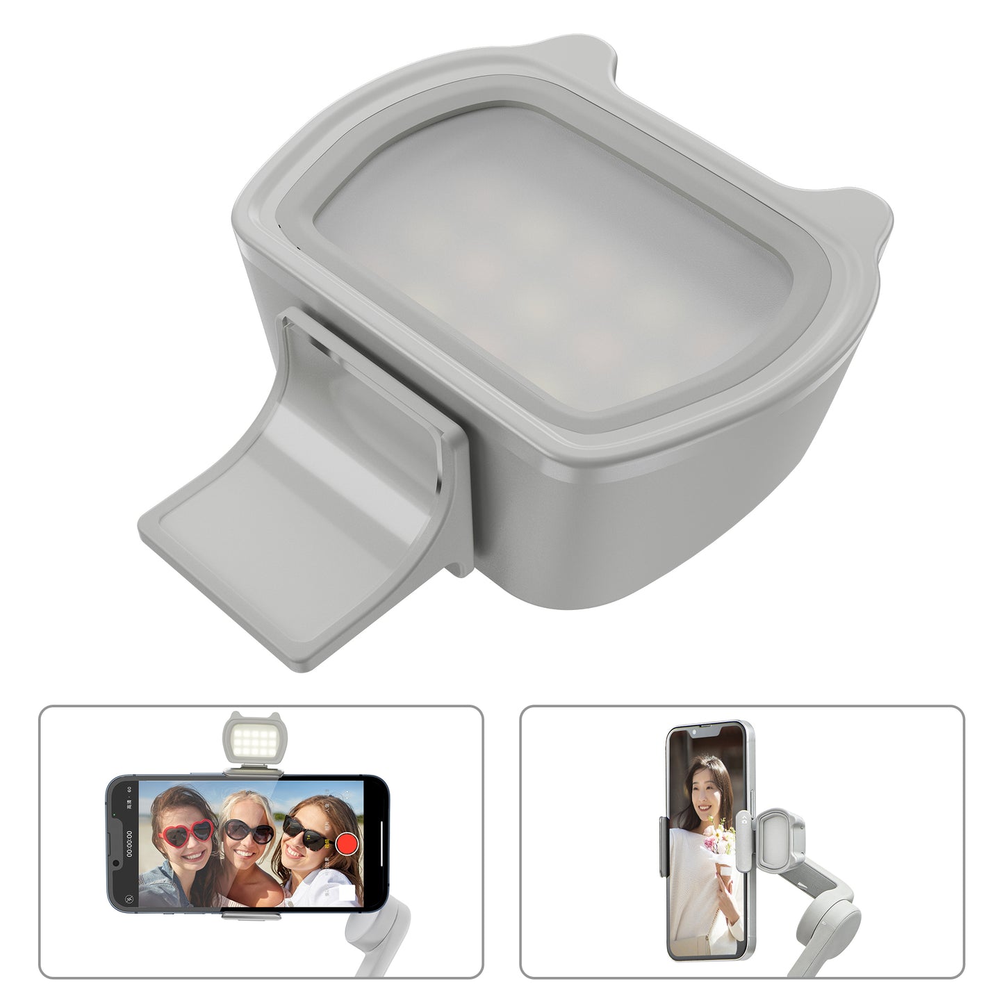 Uniqkart 1YTY0001 For DJI OM6 / OM SE / OM 5 / OM4 SE Magnetic Fill Light 3 Light Modes Phone Video Vlog Fill Light