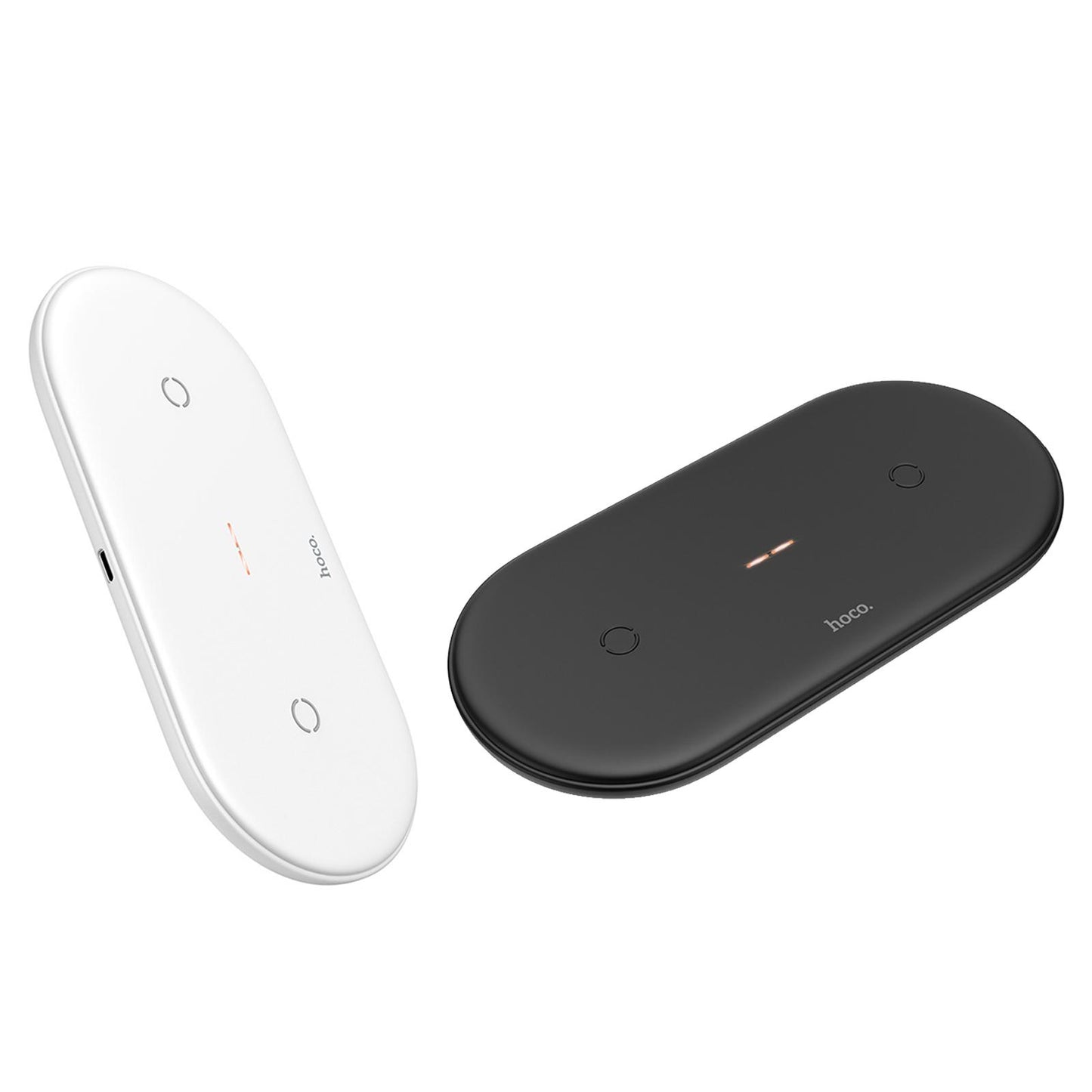 2 in 1 Qi Wireless Charger Pad Fast Dual Charge for Smart Phones Black