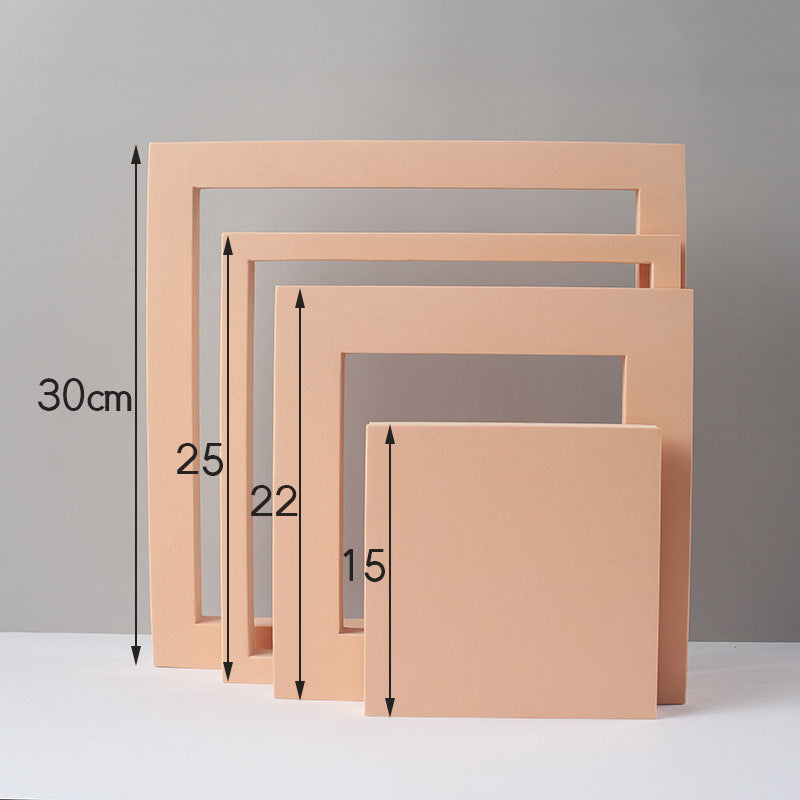 4pcs/Set Cube Photo Photography Props Three-Dimensional Jewelry Beauty Ornaments Food Pendulum Decoration Background - Nude