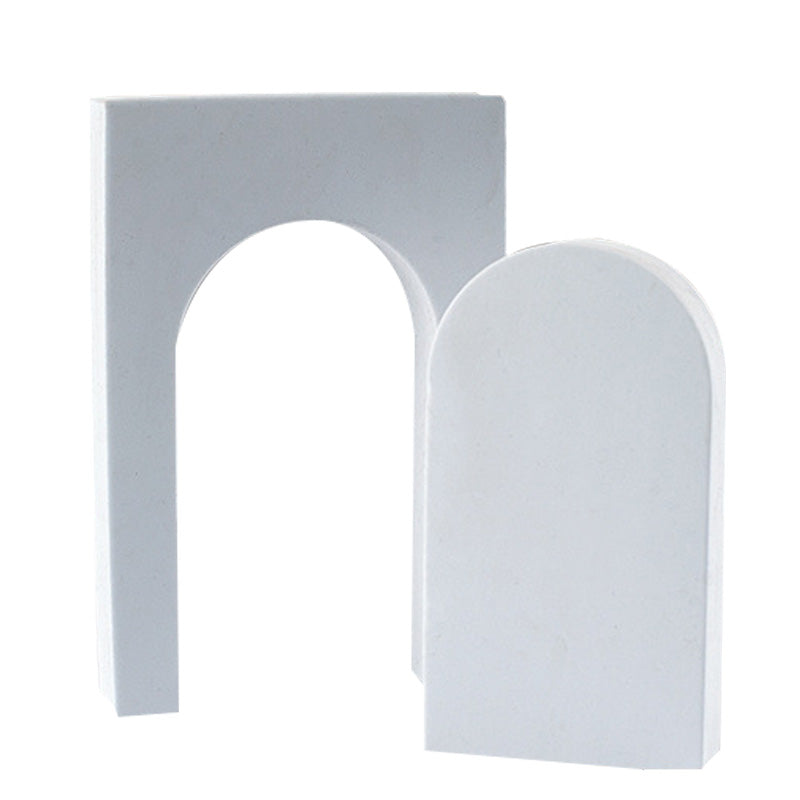 2Pcs/Set Arch Table Ornament Jewelry Cosmetics Shooting Background Geometric Shape Photography Prop - White