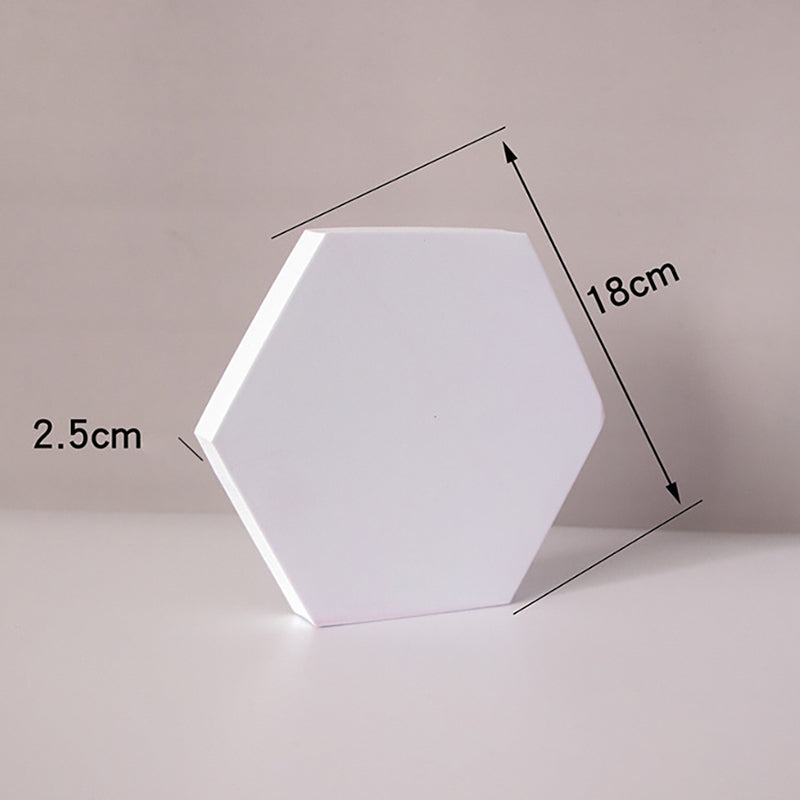 18*10*2cm Hexagon Ornament Shooting Background Geometric Shape Photography Prop - White