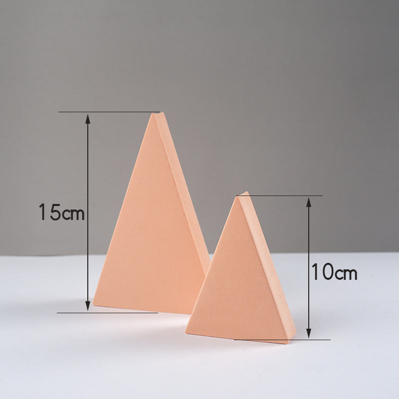 2Pcs/Set 15+12cm Triangle Photography Prop Table Ornament Geometric Shape Posing Decoration - Nude