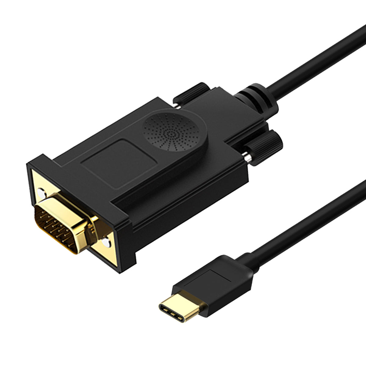 Uniqkart UA17 1.2m USB-C Male to VGA Male Adapter Cable HD Video Conversion Cable