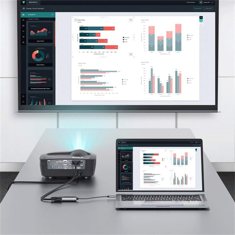 Uniqkart QG-UA07-A USB 3.0 to VGA Adapter USB Male to VGA Female Multi-Monitor Video Converter Compatible with Monitor Projector HDTV