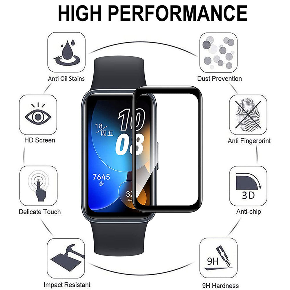 1Pc HD Clear Screen Protector for Huawei Band 8 , Black Edge Anti-scratch 3D PET Screen Film