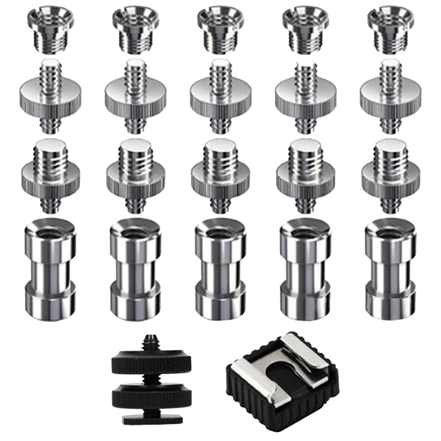 22 Pieces Camera Mount Screw Kit 1/4 inch and 3/8 inch for Ballhead Camera