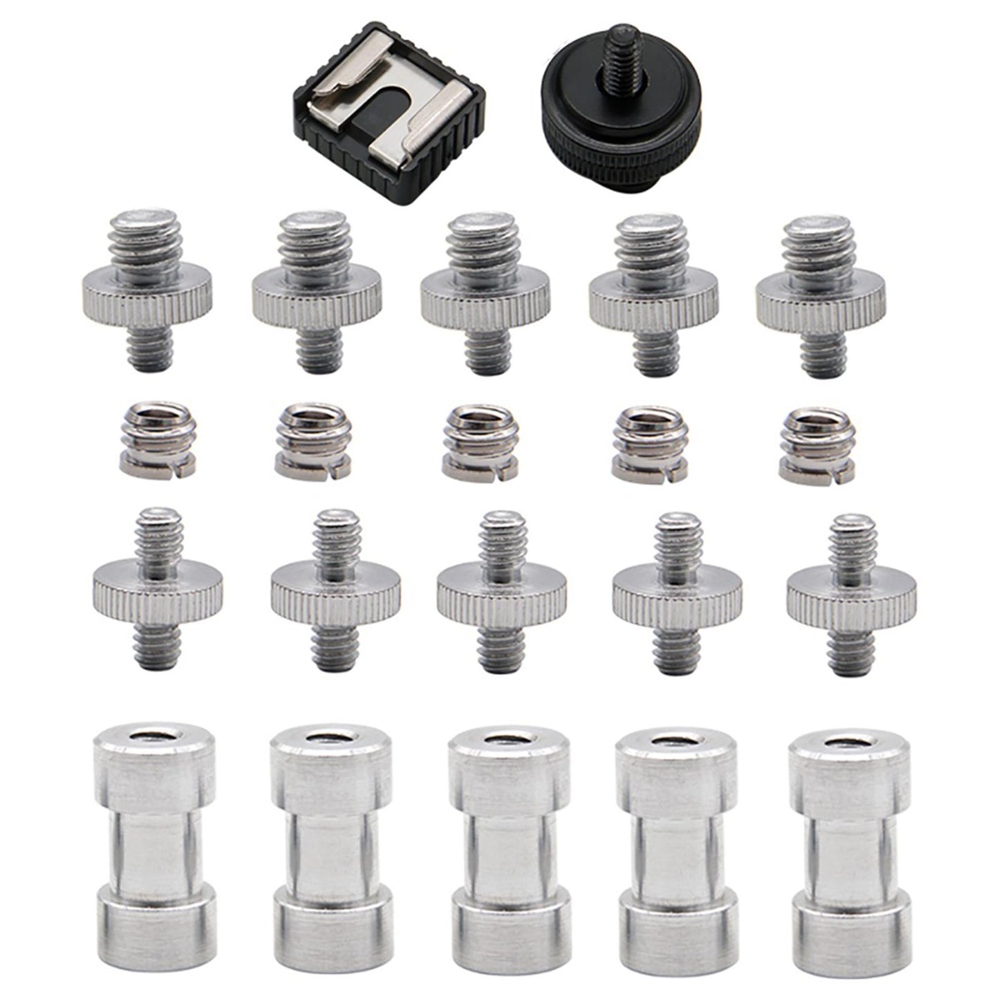 22 Pieces Camera Mount Screw Kit 1/4 inch and 3/8 inch for Ballhead Camera