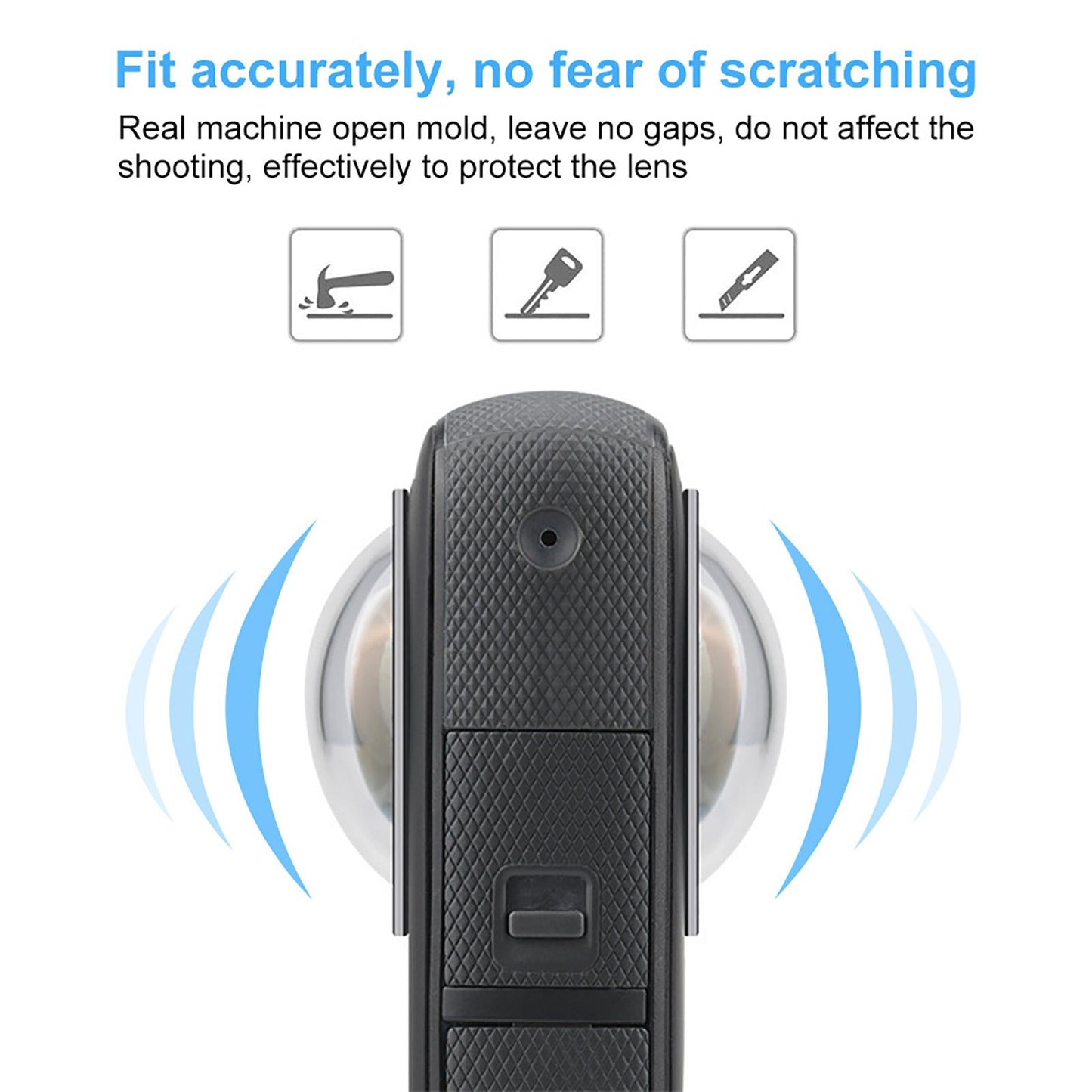 2Pcs Dual Lens Guards Black Rubber Sleeve for Insta 360 One x2 Sports Camera