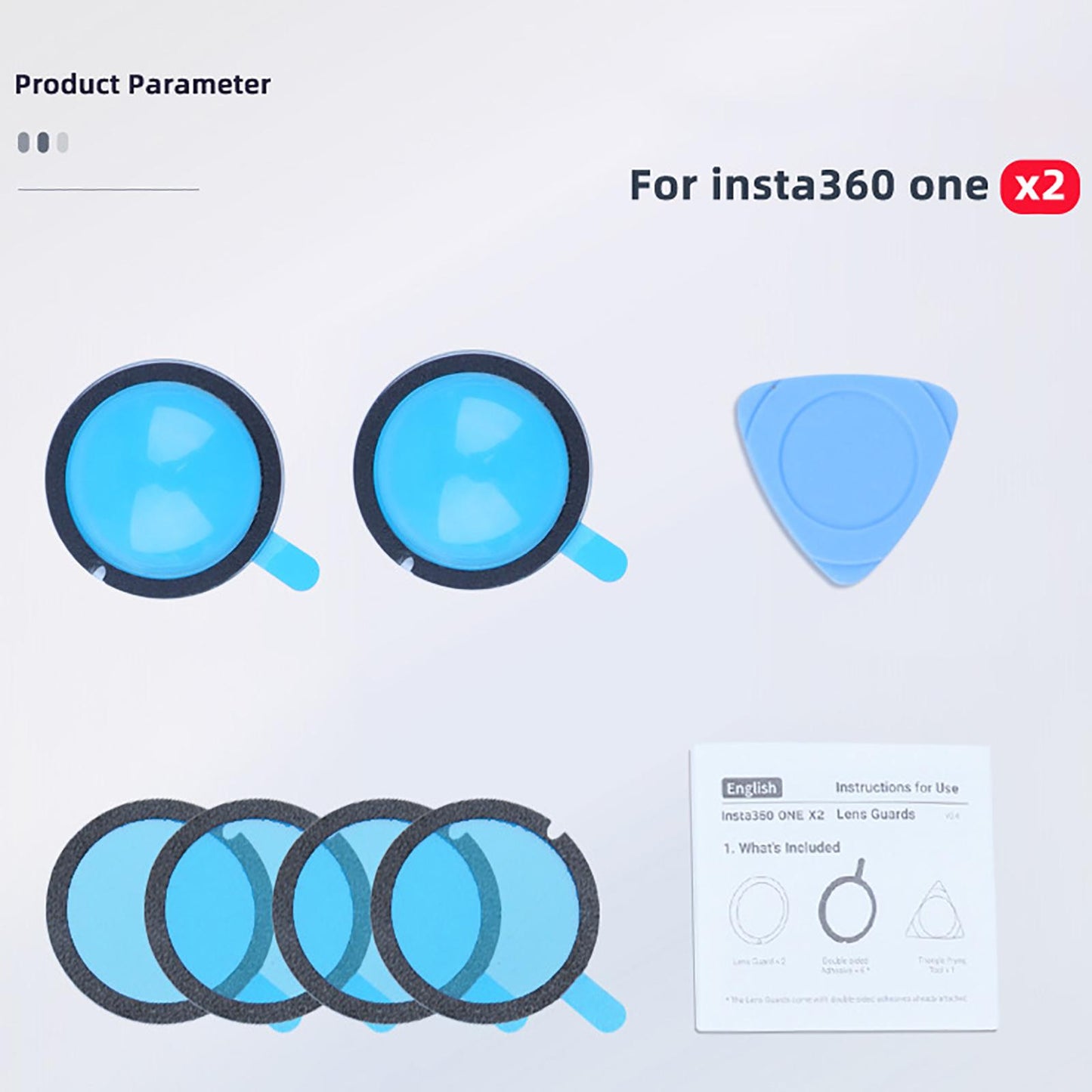 2Pcs Dual Lens Guards Black Rubber Sleeve for Insta 360 One x2 Sports Camera