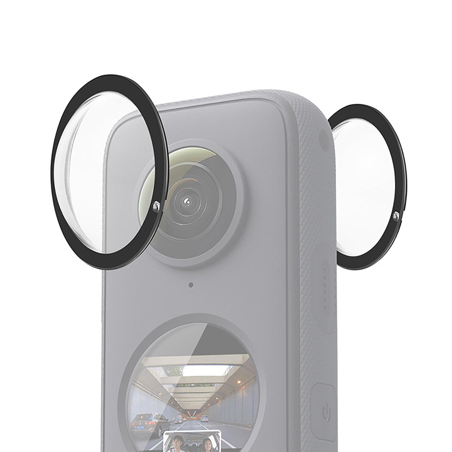 2Pcs Dual Lens Guards Black Rubber Sleeve for Insta 360 One x2 Sports Camera