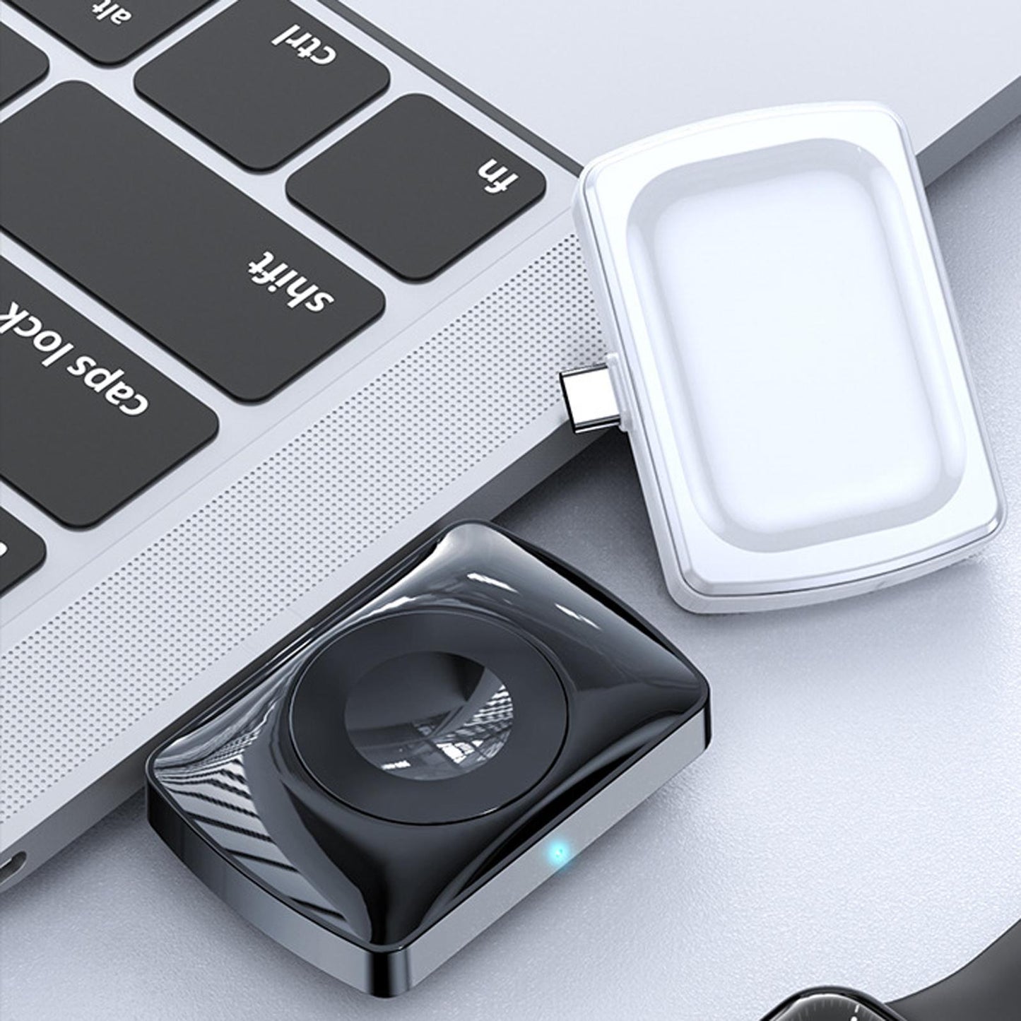 2 in 1 Wireless Charger Fast Charging for iWatch SE 7/6/5/4/3/2/1 Black