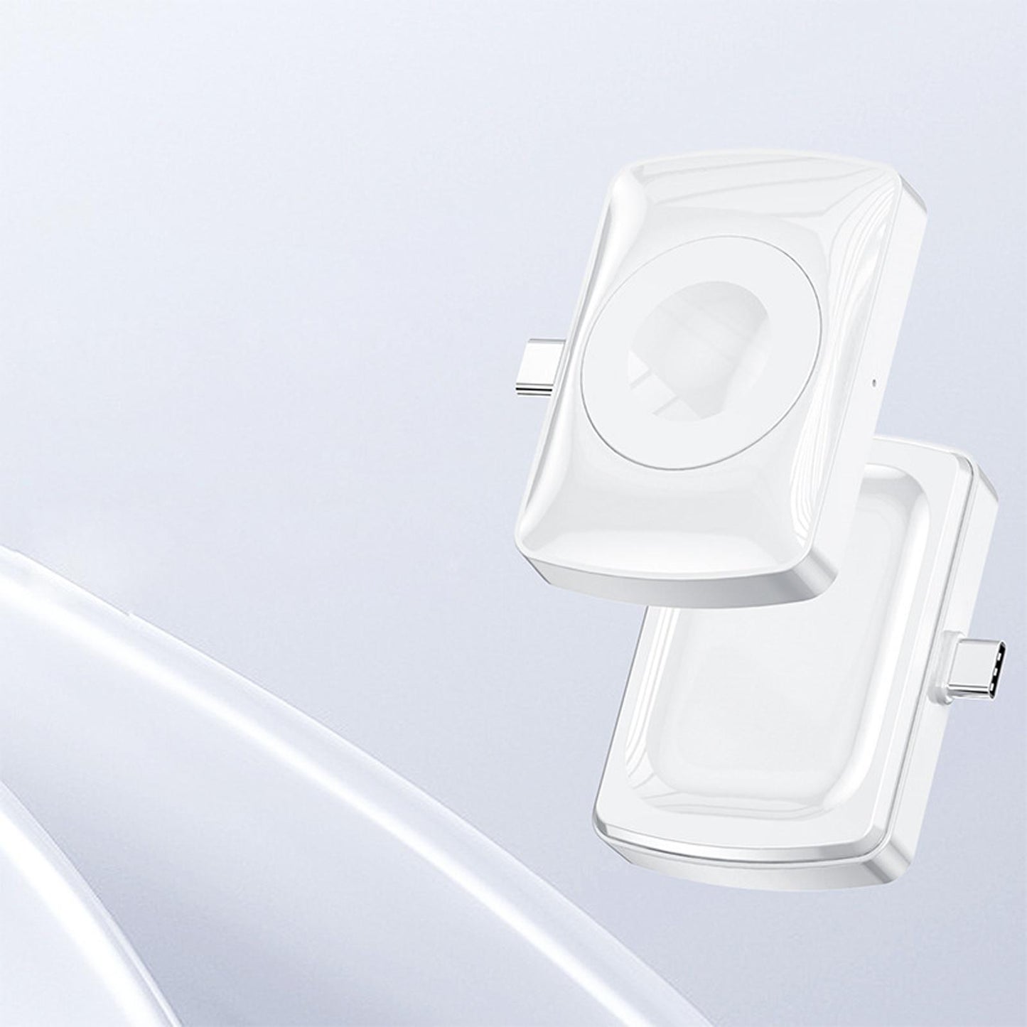 2 in 1 Wireless Charger Fast Charging for iWatch SE 7/6/5/4/3/2/1 White