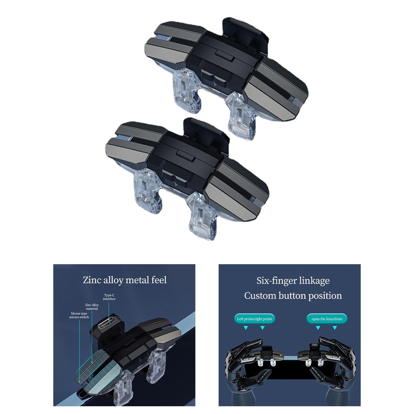 2 Pieces Mobile Game Trigger for Portable Mobile Joystick Trigger 2pcs normal