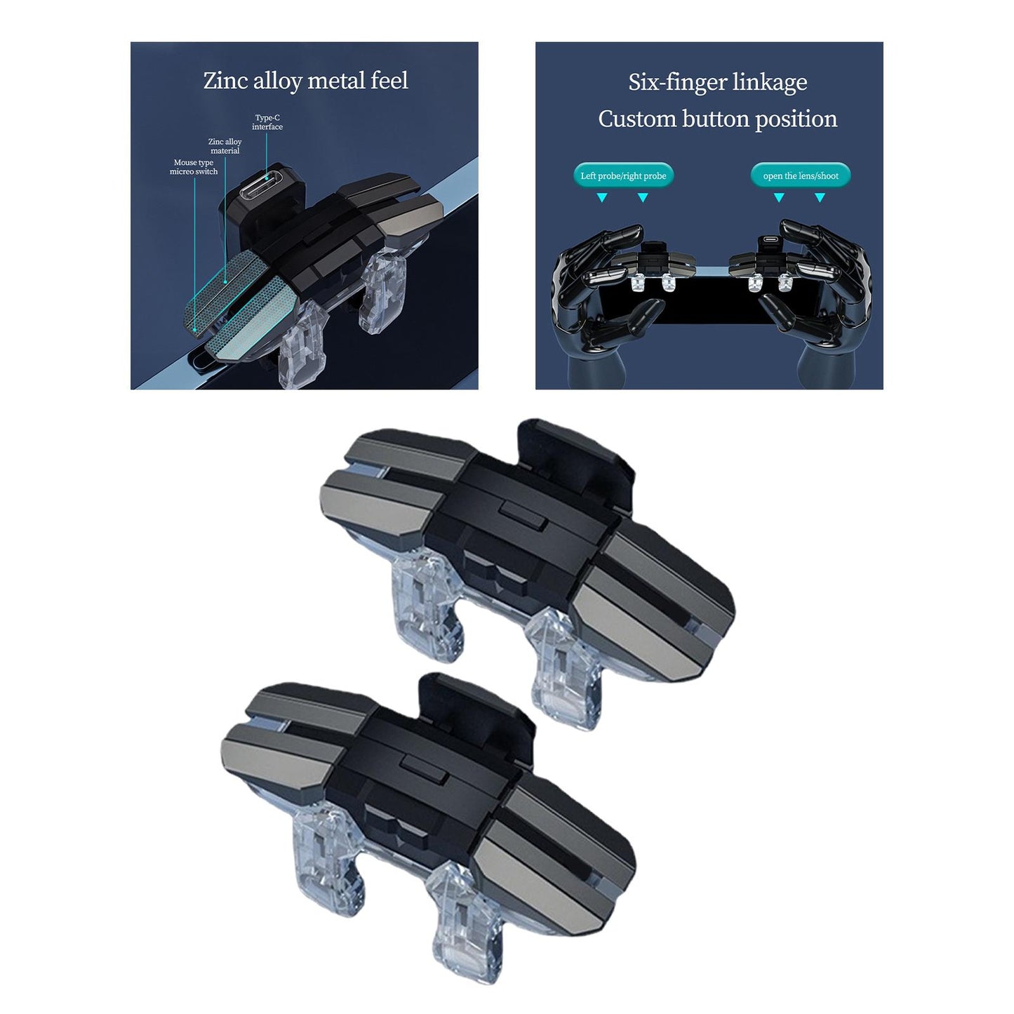 2 Pieces Mobile Game Trigger for Portable Mobile Joystick Trigger 2pcs normal