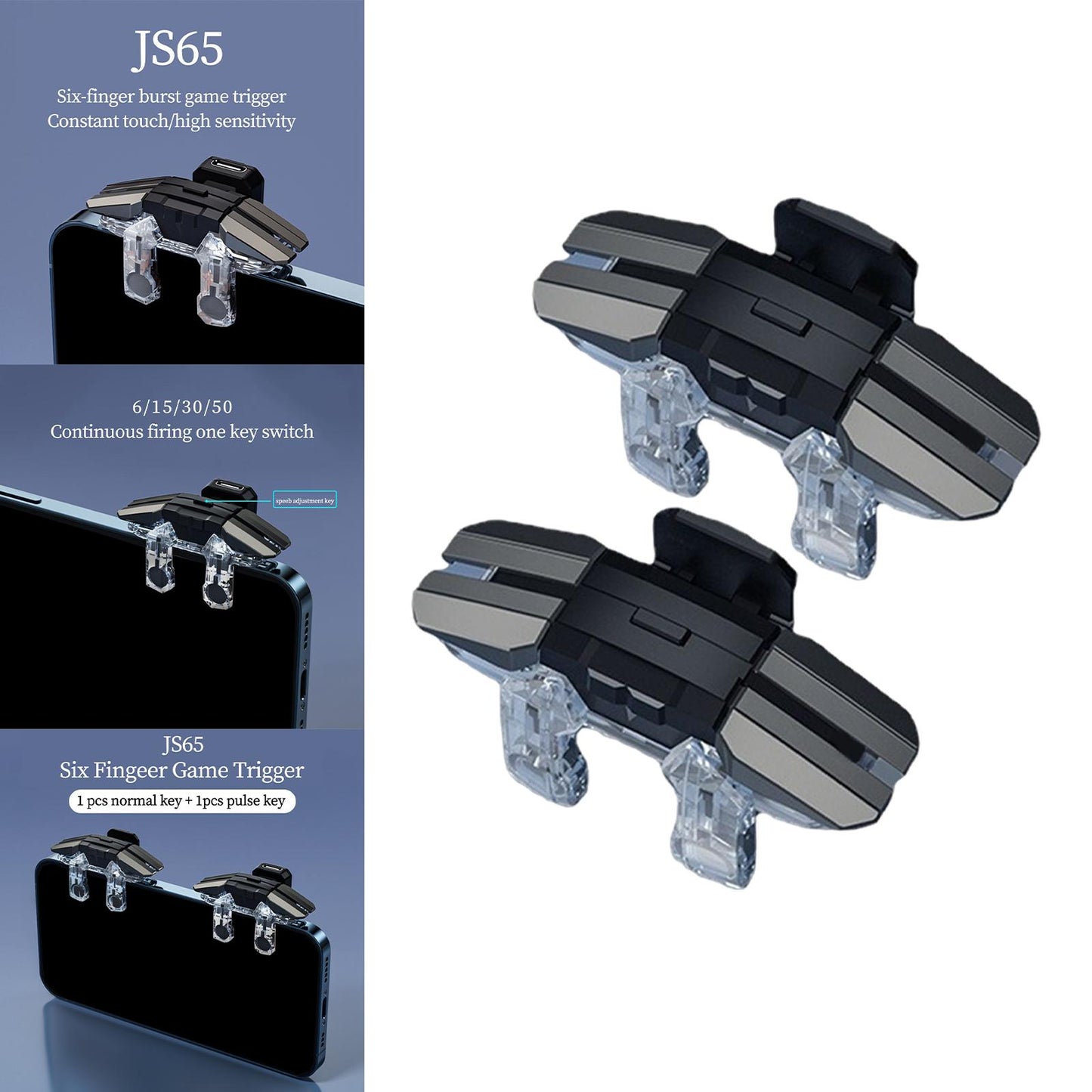 2 Pieces Mobile Game Trigger for Portable Mobile Joystick Trigger 2pcs normal