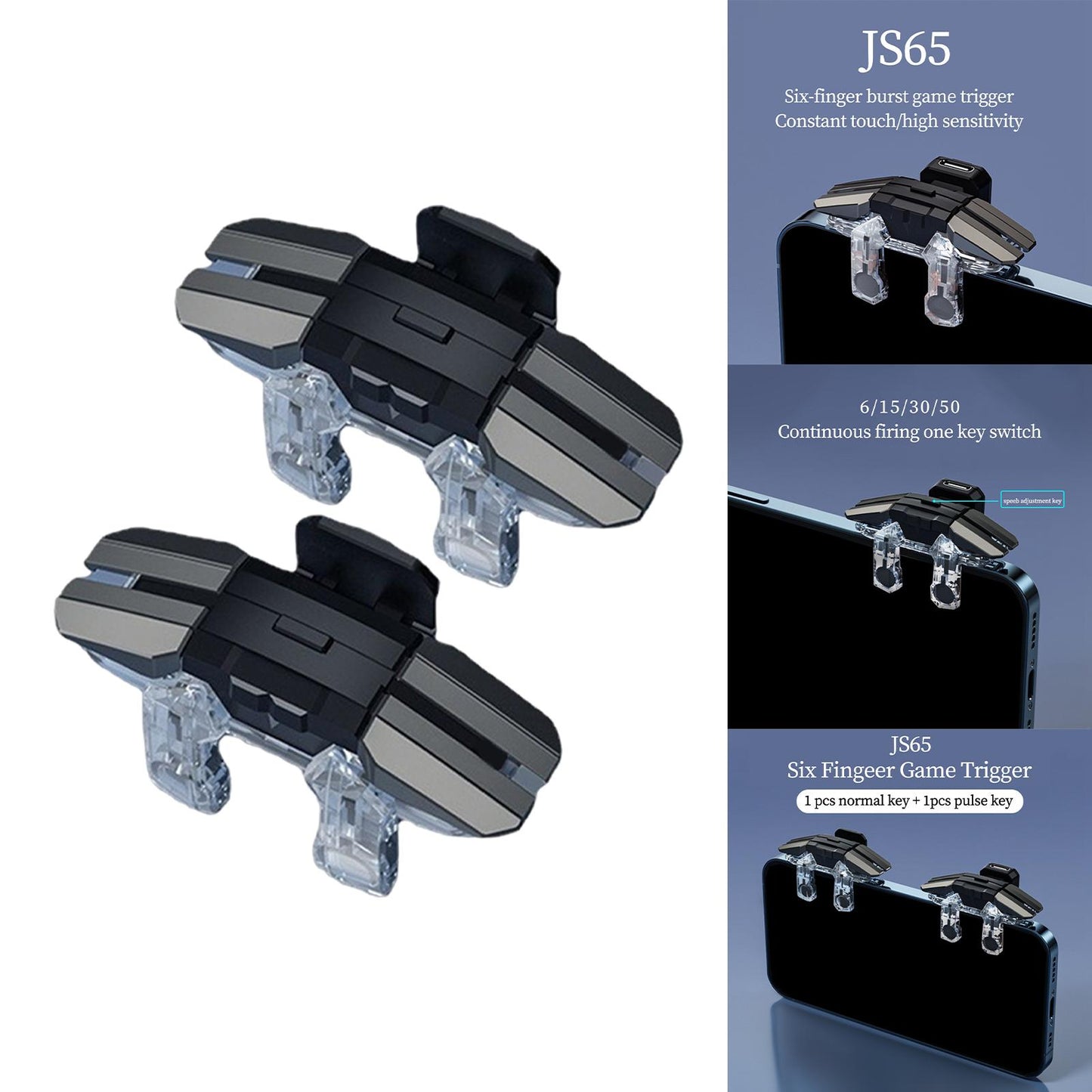 2 Pieces Mobile Game Trigger for Portable Mobile Joystick Trigger 2pcs normal