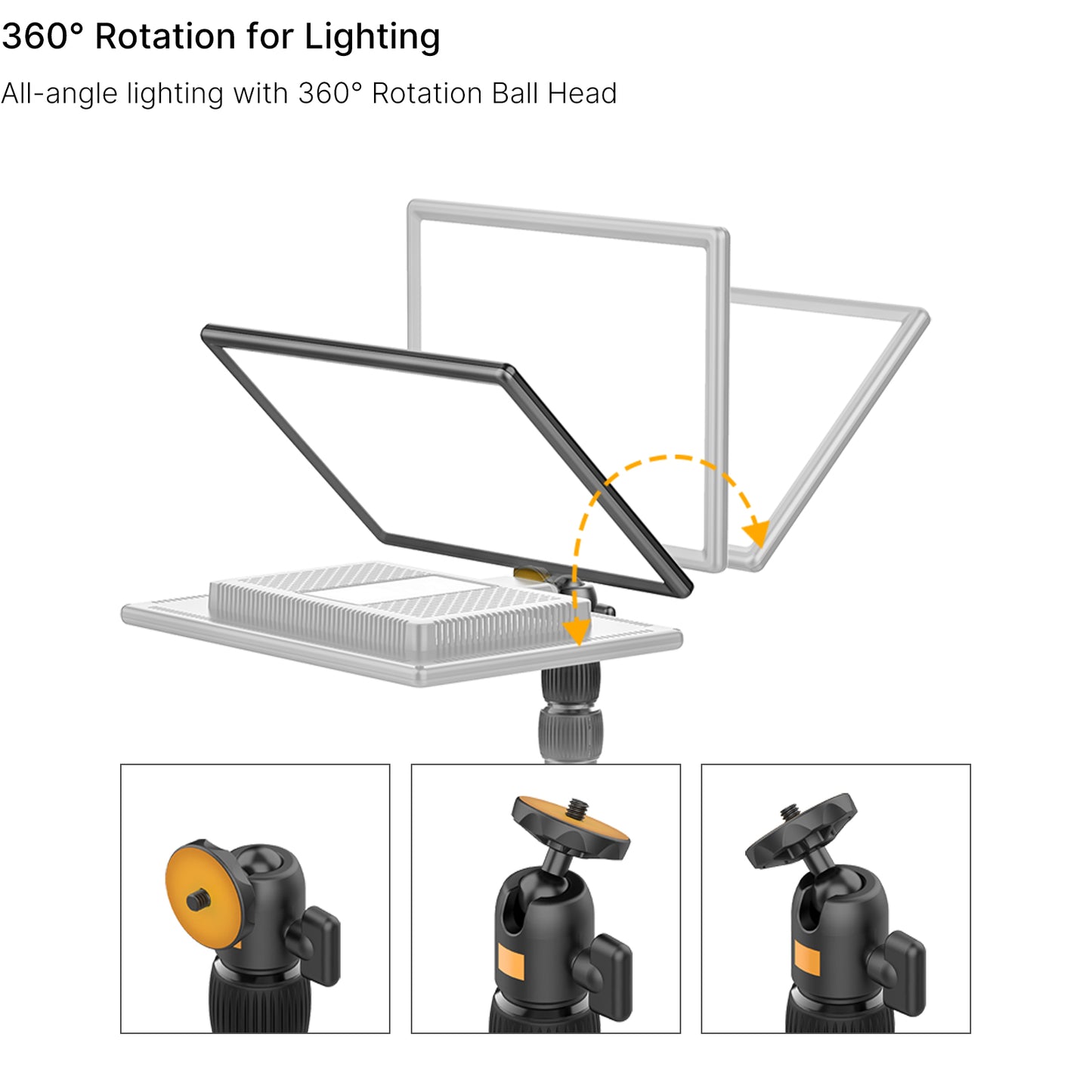 VIJIM LS01 96cm Adjustable Tabletop Stand with Removable Ballhead 1/4 Screw for LED Ring Light