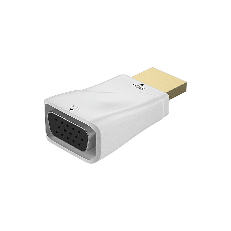 HDMI to VGA Adapter Video Converter for Monitor Projector TV - White