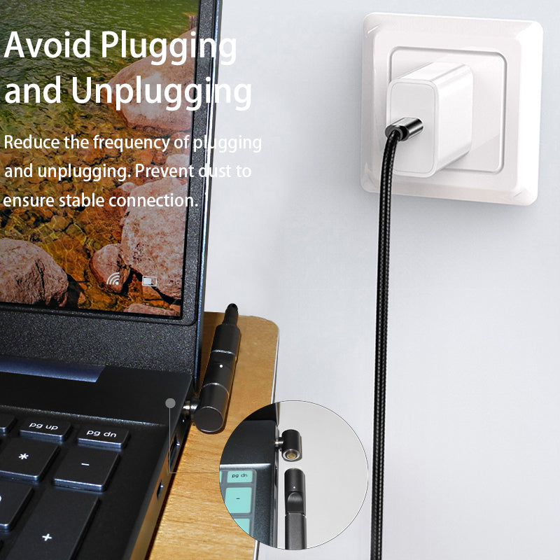 100W Magnetic Charging Adapter for Lenovo/Asus/Toshiba Notebook Type-C Female to 5.5mmx2.5mm Male Plug PD Fast Charging Converter