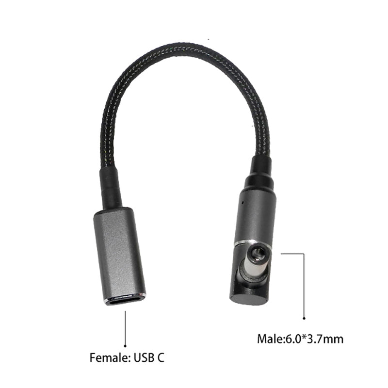 100W Notebook Charging Cable for Asus Gaming Laptop USB C to 6.0mm*3.7mm Magnetic Converter Cord