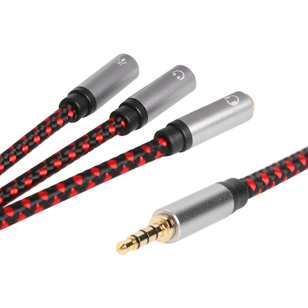 3.5mm Male Stereo Audio Splitter Cable 1 Male to 3 Female AUX Jack Headphone Microphone Adapter Cord for iPhone/Android