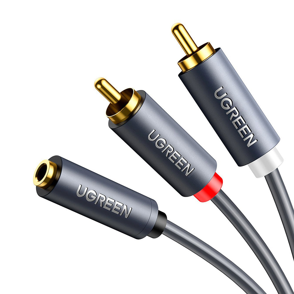 Uniqkart 10561 0.25-Meter 3.5mm AUX Female to 2RCA Male Y Splitter AUX Audio Adapter RCA Cord for Smartphones/Speakers/Tablets/HDTV/MP3 Players