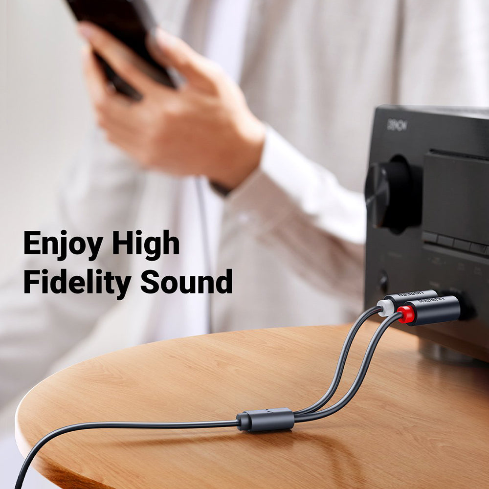 Uniqkart 10561 0.25-Meter 3.5mm AUX Female to 2RCA Male Y Splitter AUX Audio Adapter RCA Cord for Smartphones/Speakers/Tablets/HDTV/MP3 Players