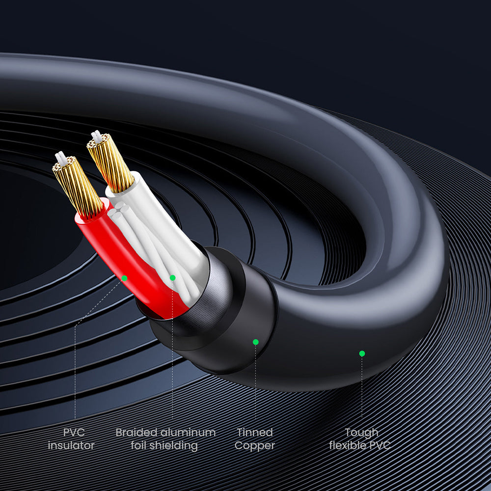 Uniqkart 10561 0.25-Meter 3.5mm AUX Female to 2RCA Male Y Splitter AUX Audio Adapter RCA Cord for Smartphones/Speakers/Tablets/HDTV/MP3 Players