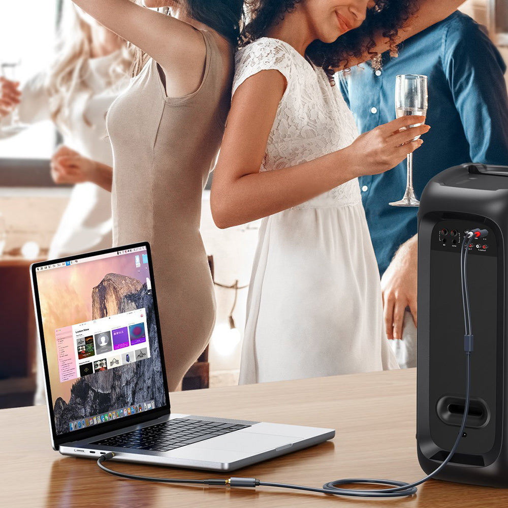 Uniqkart 10561 0.25-Meter 3.5mm AUX Female to 2RCA Male Y Splitter AUX Audio Adapter RCA Cord for Smartphones/Speakers/Tablets/HDTV/MP3 Players