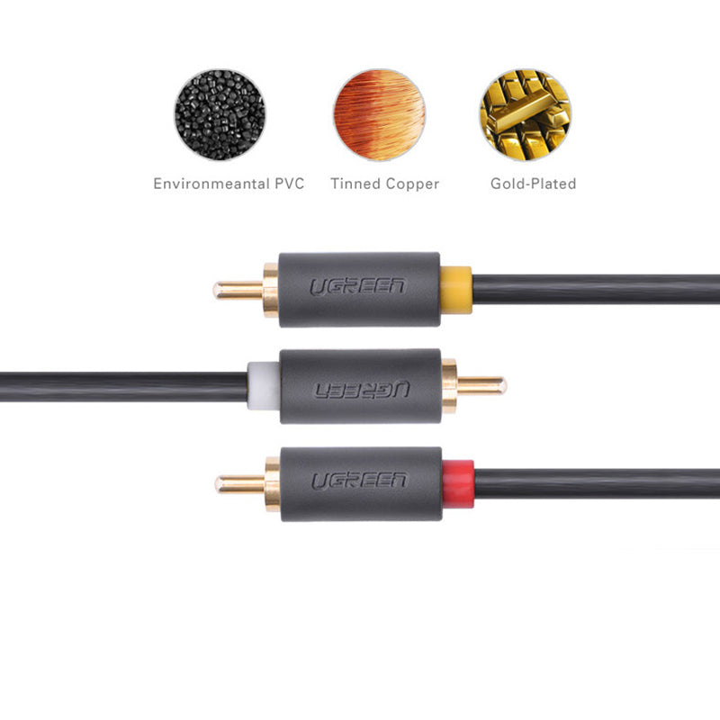 Uniqkart 10524 1.5m 3 RCA Male to 3 RCA Male Stereo Audio Cable AUX Cord