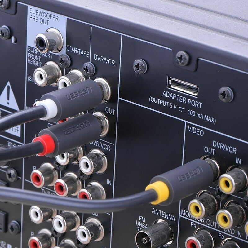 Uniqkart 10524 1.5m 3 RCA Male to 3 RCA Male Stereo Audio Cable AUX Cord