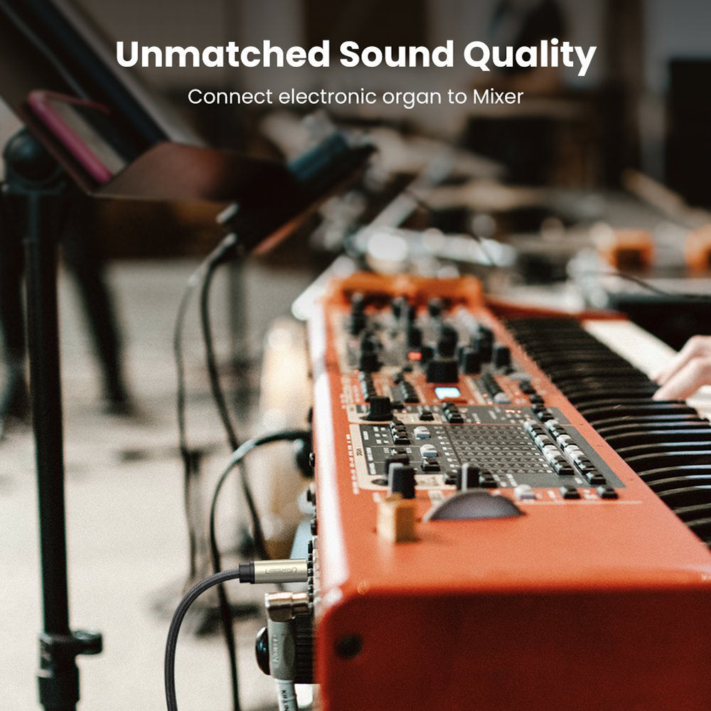 Uniqkart 40812 3-Meter 6.35mm Male to 6.35mm Male Audio Cable Low Noise Immunity for Guitar/Home Theater/Speaker/Amplifier