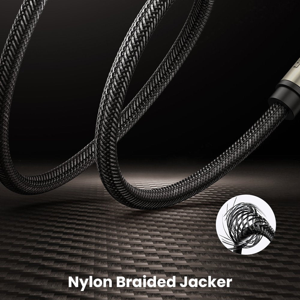 Uniqkart 40812 3-Meter 6.35mm Male to 6.35mm Male Audio Cable Low Noise Immunity for Guitar/Home Theater/Speaker/Amplifier