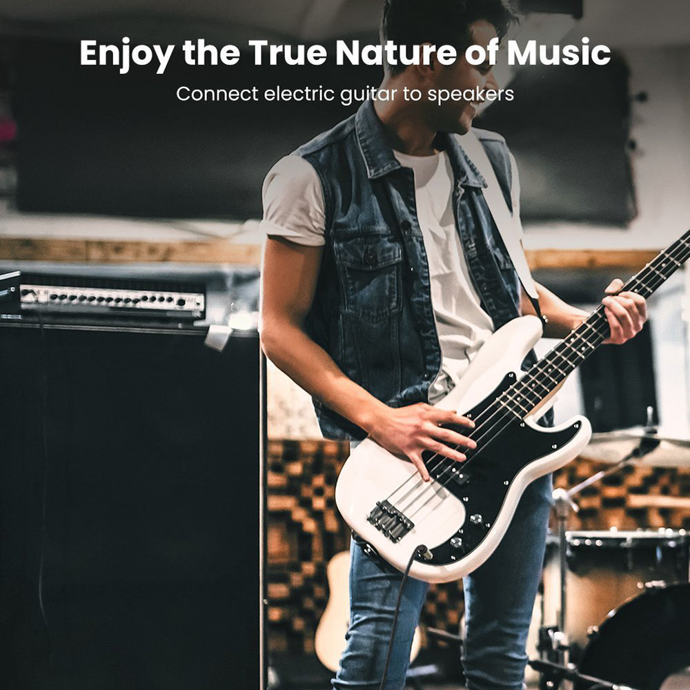 Uniqkart 40813 5-Meter 6.35mm Male to Male Straight to Straight Audio Cable Guitar Instrument Cable for Electric Guitar/Bass Guitar/Electric Mandolin