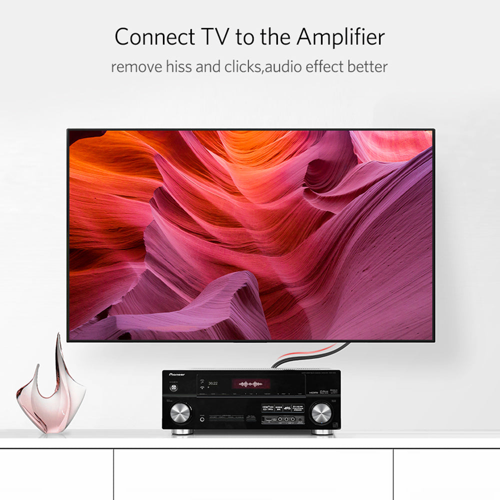 Uniqkart 2m RCA Stereo Cable 2 RCA Male to 2RCA Male Stereo Audio Cable for Home Theater HDTV Amplifier Hi-Fi System Audio Cable