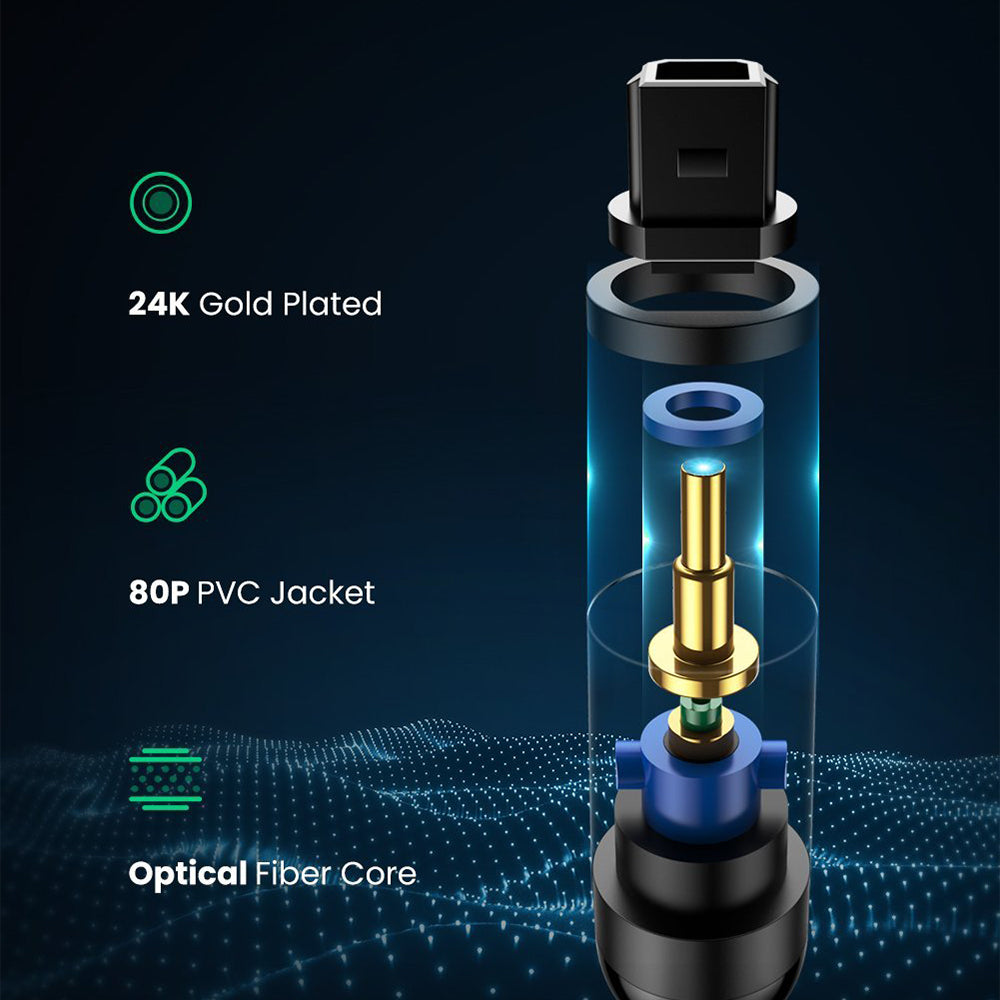 Uniqkart 2m Home Theater Toslink Digital Fiber Optical Audio Cable for Xbox 360 Soundbar Speaker Amplifier