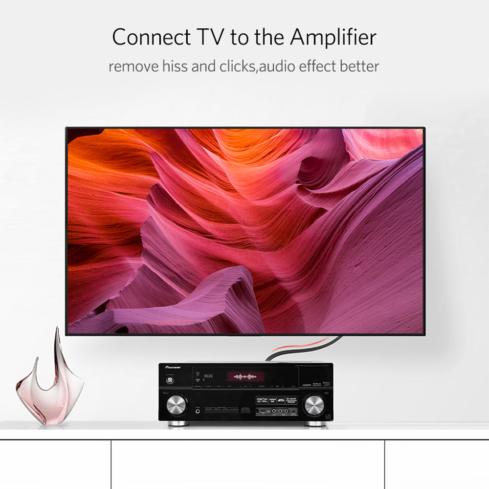 Uniqkart 3m 2RCA to 2 RCA Male to Male Double Shielding Audio Cable for Home Theater DVD TV Amplifier CD Soundbox