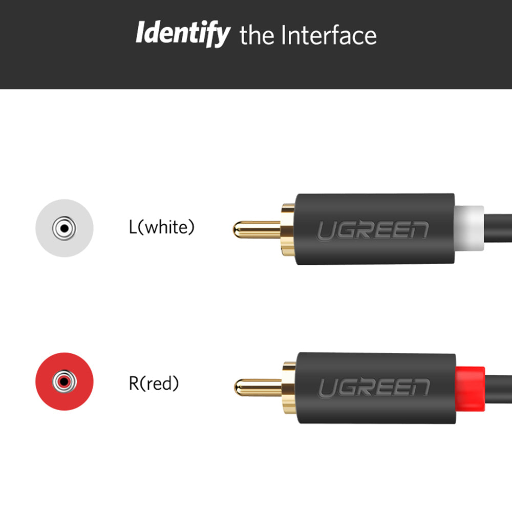 Uniqkart 3m 2RCA to 2 RCA Male to Male Double Shielding Audio Cable for Home Theater DVD TV Amplifier CD Soundbox