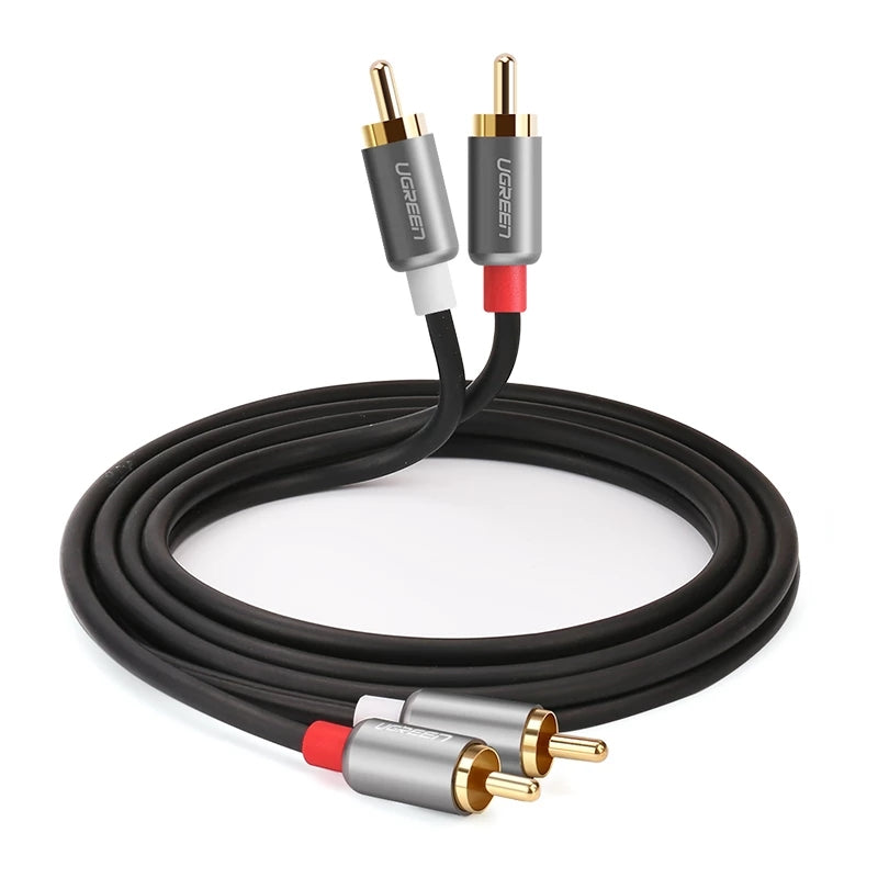 Uniqkart 1.5m For Home Theater DVD TV Amplifier CD Soundbox 2RCA to 2 RCA Male to Male HiFi Stereo Audio Cable