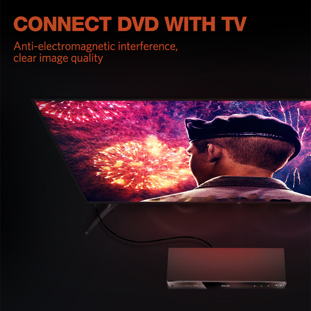 Uniqkart 1m Digital Coaxial Audio Cable RCA Male to RCA Male Subwoofer Speaker Cable for DVD/TV/Amplifier