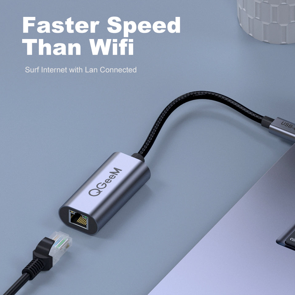 Uniqkart UA05 USB-C to RJ45 Ethernet 1000Mbps LAN Network Adapter Cable for MacBook