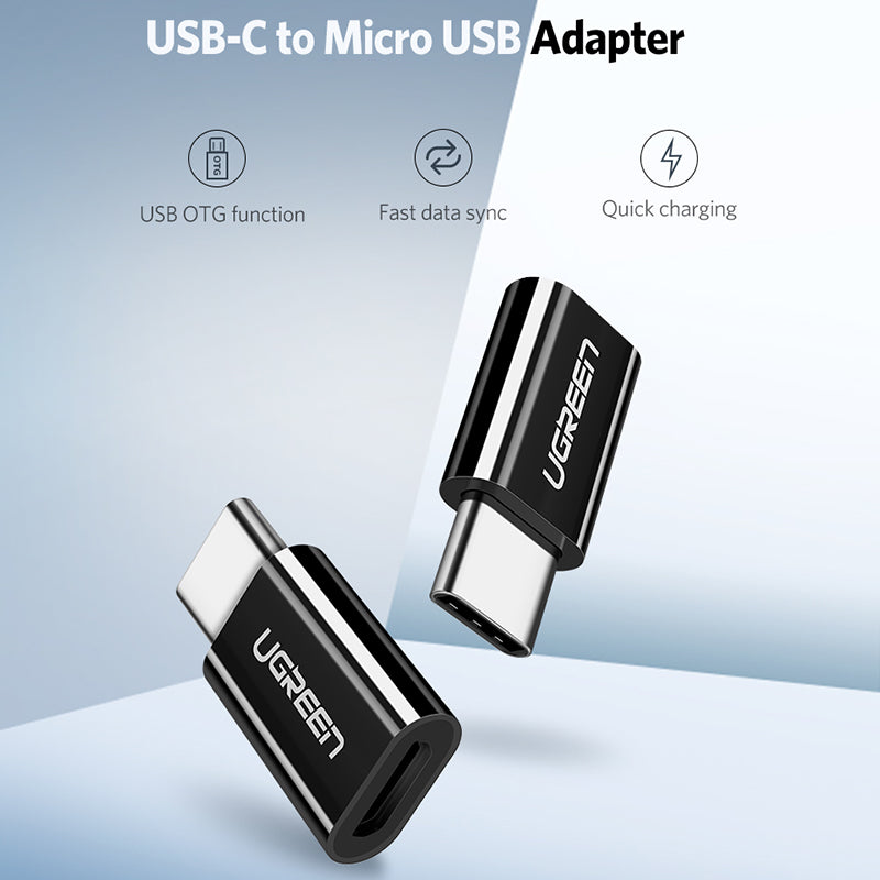 Uniqkart 30865 Type-C Male to Micro USB Female Adapter Mini Portable USB C Converter Compatible with Mobile Phones Tablets Laptops