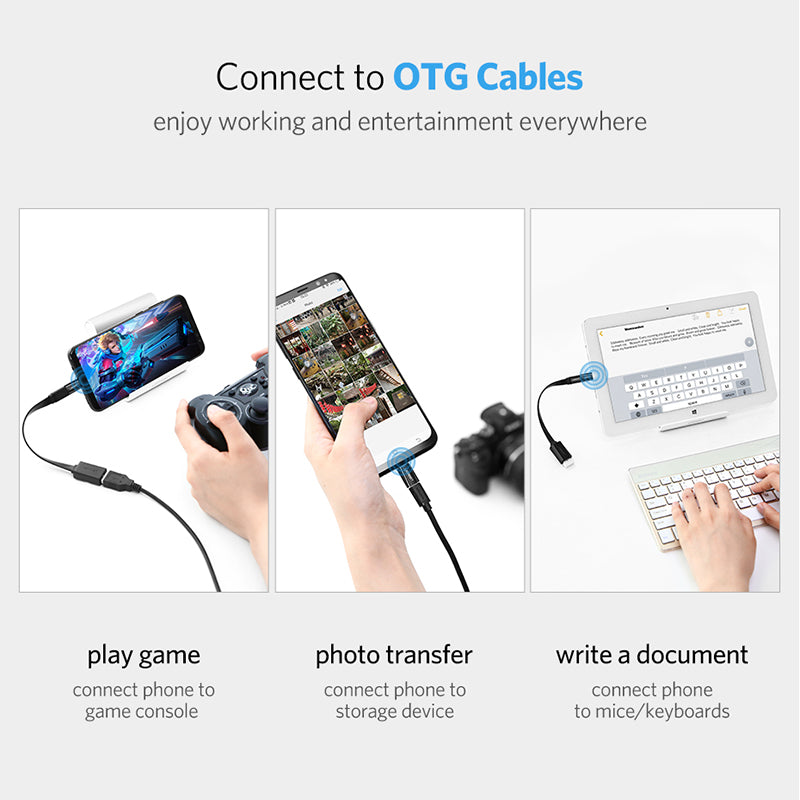 Uniqkart 30865 Type-C Male to Micro USB Female Adapter Mini Portable USB C Converter Compatible with Mobile Phones Tablets Laptops