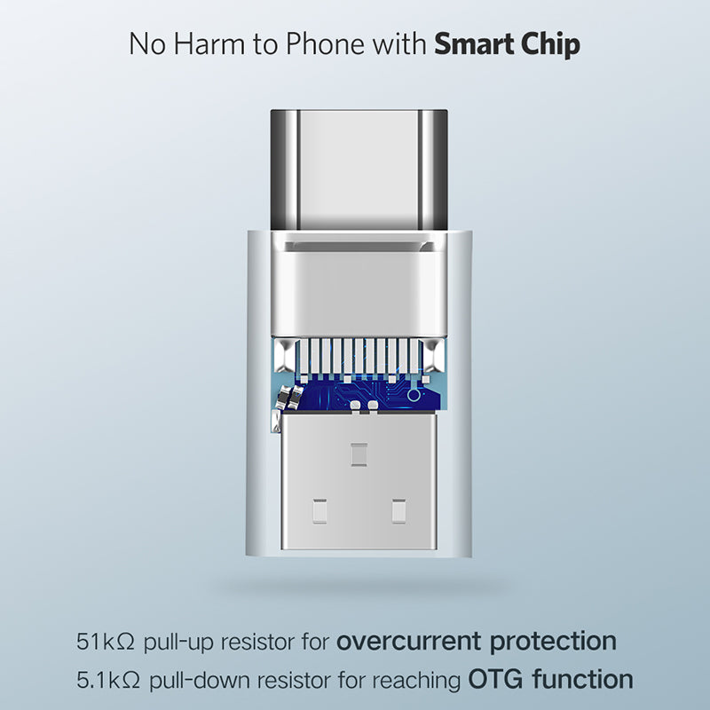 Uniqkart 30865 Type-C Male to Micro USB Female Adapter Mini Portable USB C Converter Compatible with Mobile Phones Tablets Laptops