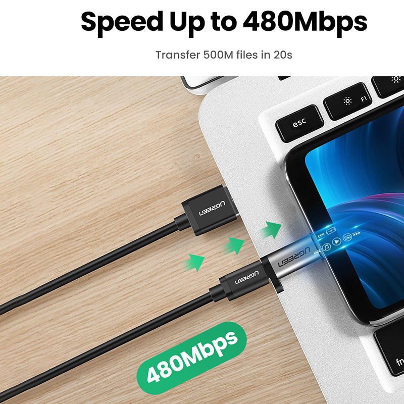 Uniqkart 50590 Mini Micro USB Male to Type-C Female Adapter Portable Type-C Converter with Chain for Mobile Phones Tablets Laptops