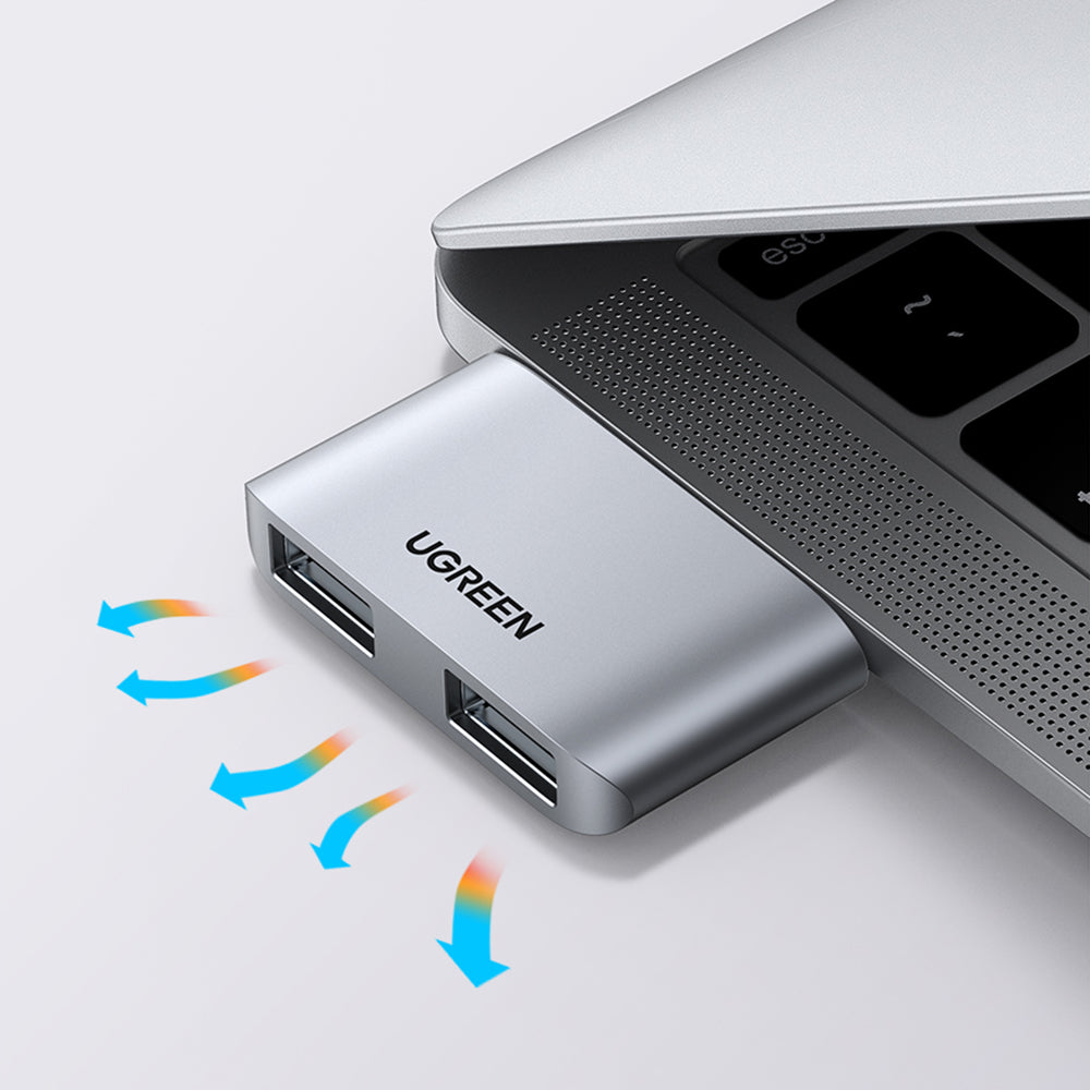 Uniqkart USB Hub Type-C 3.1 to USB 3.0 Dual Port Converter 5Gbps Speed Data Transfer Adapter for Macbook Pro/Mouse/Keyboard/Printer