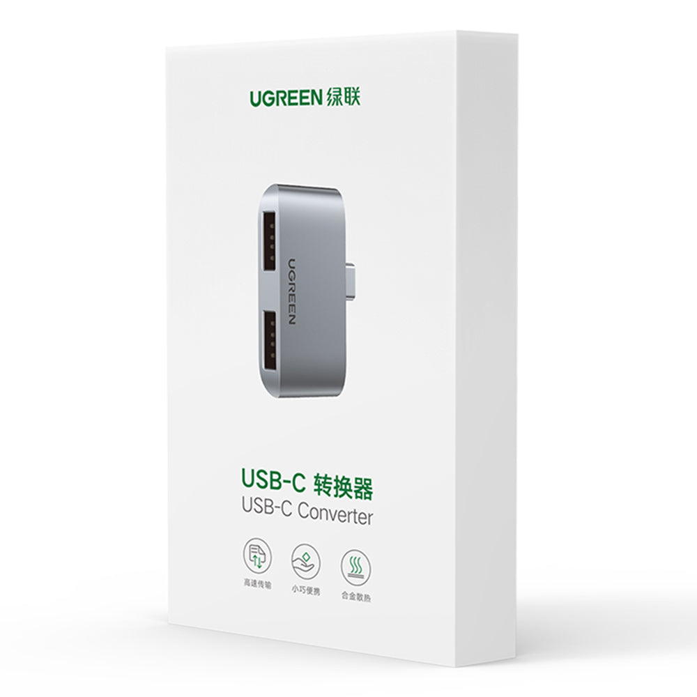 Uniqkart USB Hub Type-C 3.1 to USB 3.0 Dual Port Converter 5Gbps Speed Data Transfer Adapter for Macbook Pro/Mouse/Keyboard/Printer