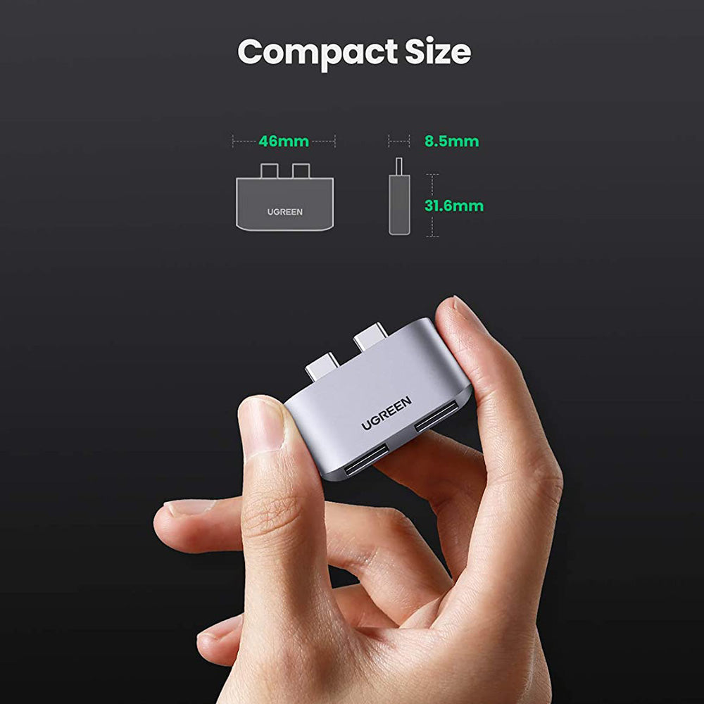 Uniqkart USB C to USB Adapter Thunderbolt 3TB Dual USB 3.0 Hub Compatible with MacBook Air M1 2020 2019 2018 MacBook Pro M1 2019 2018 2017