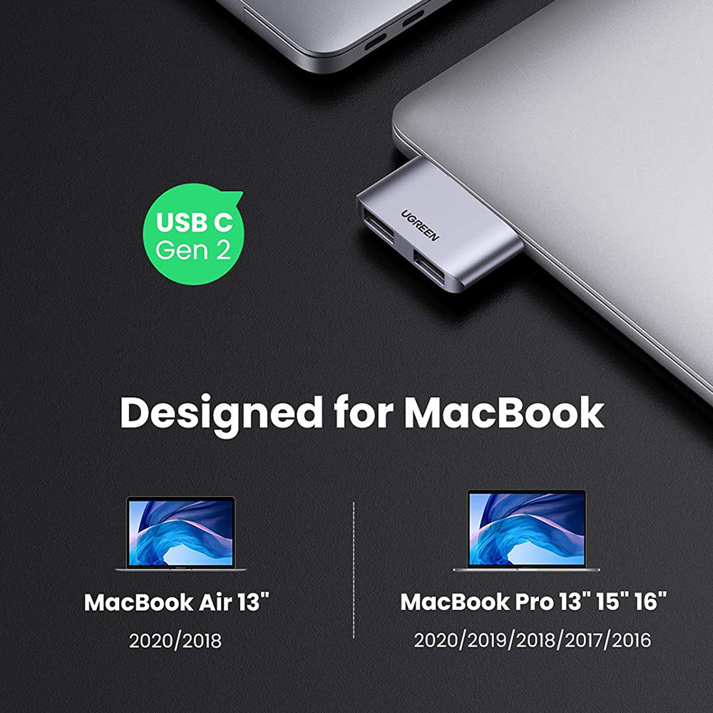 Uniqkart USB C to USB Adapter Thunderbolt 3TB Dual USB 3.0 Hub Compatible with MacBook Air M1 2020 2019 2018 MacBook Pro M1 2019 2018 2017