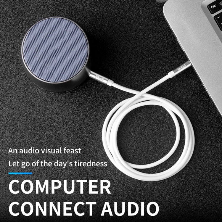 CA55 3.5mm Stereo Audio Cable Extension Cord 1m Long Male to Male Tangle-free AUX Cable for Headphones Home/Car Stereos and More - White